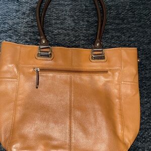 Tignanello Elegant Tan Faux Leather Tote Bag